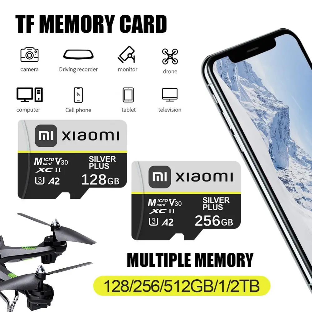 Original XIAOMI Memory SD Card 128GB 256GB 512GB 1TB High Speed Class10 SD/TF Flash Card For Camera/Phone Mini SD Card 2024 NEW