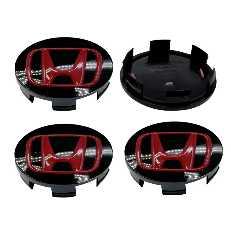 4pcs 58mm 62mm 69mm Hub Caps Car Wheel Center Caps For Honda Fit Jazz GK5 Civic Type-R CRV Pilot Accord Insight Spirior City HRV view 6