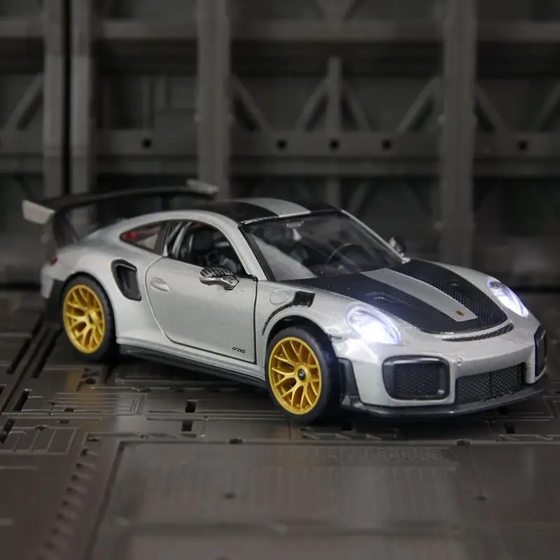 

1:32 Porsche 911 GT2 RS alloy super sports car model car decoration door can open boy birthday gift toys