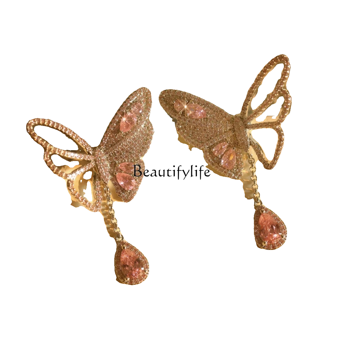 

Luxury Temperament and Exaggerated Butterfly Earrings Light Luxury High-Grade Earrings Popular Graceful Earrings