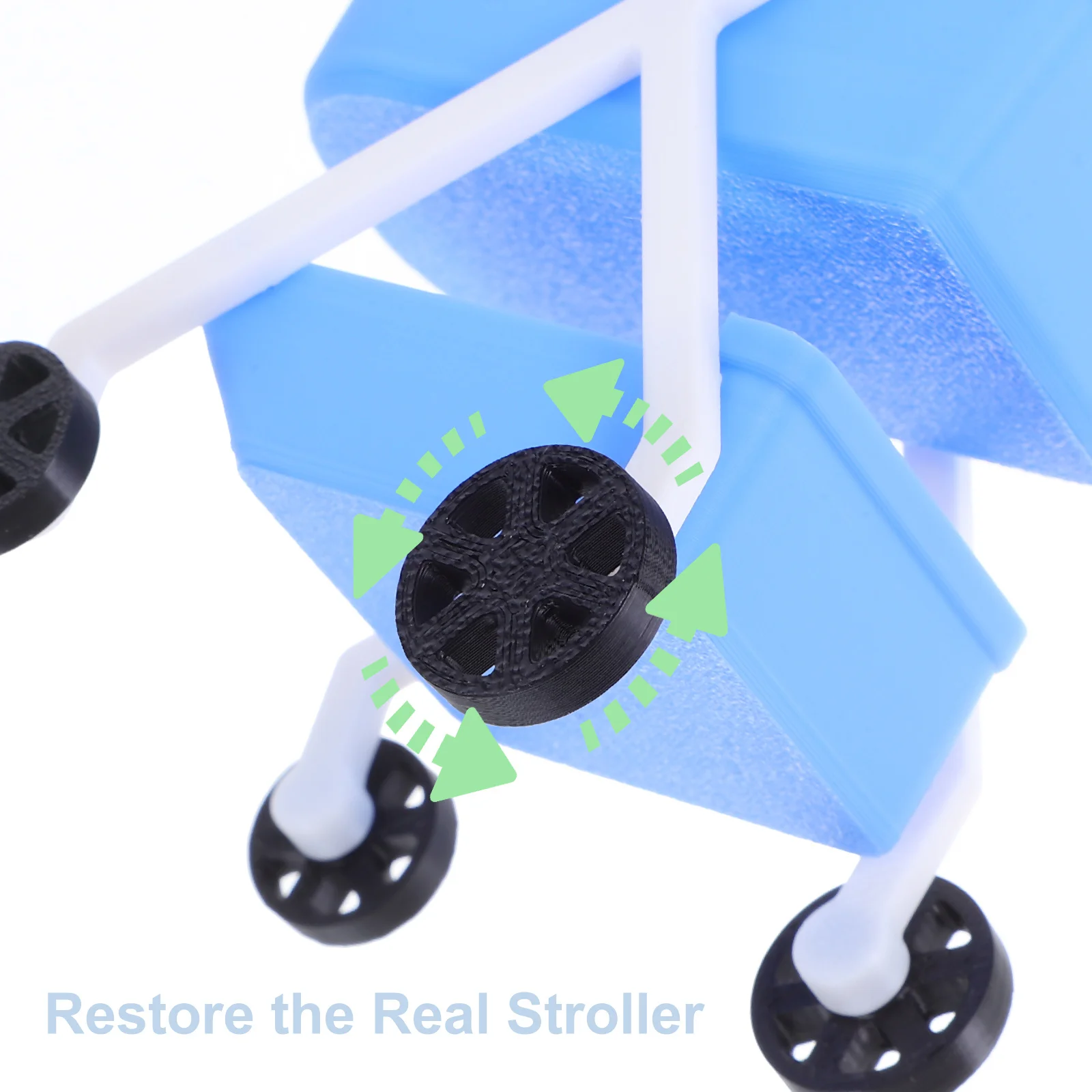 Stroller Realistic Dollhouse Decor For Kids Roleplay Lightweight Plastic Carrier Compatible With Small Furniture