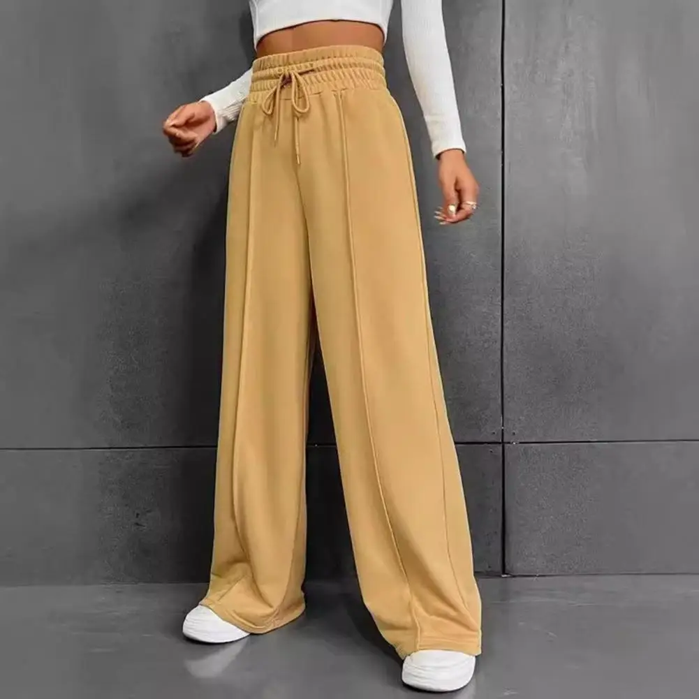 Women Casual Pants Comfortable Wide Leg Women's Sweatpants with Drawstring Waist Pockets for Yoga Jogging Elastic Waist