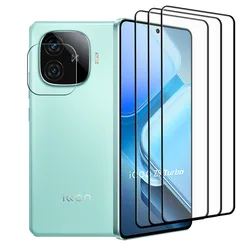 Voor Vivo Iqoo Z9 Turbo Gehard Glas 9H Anti-Kras Schermbeschermer + Zachte Vezel Camera Fim Voor Iqoo Z9 Turbo