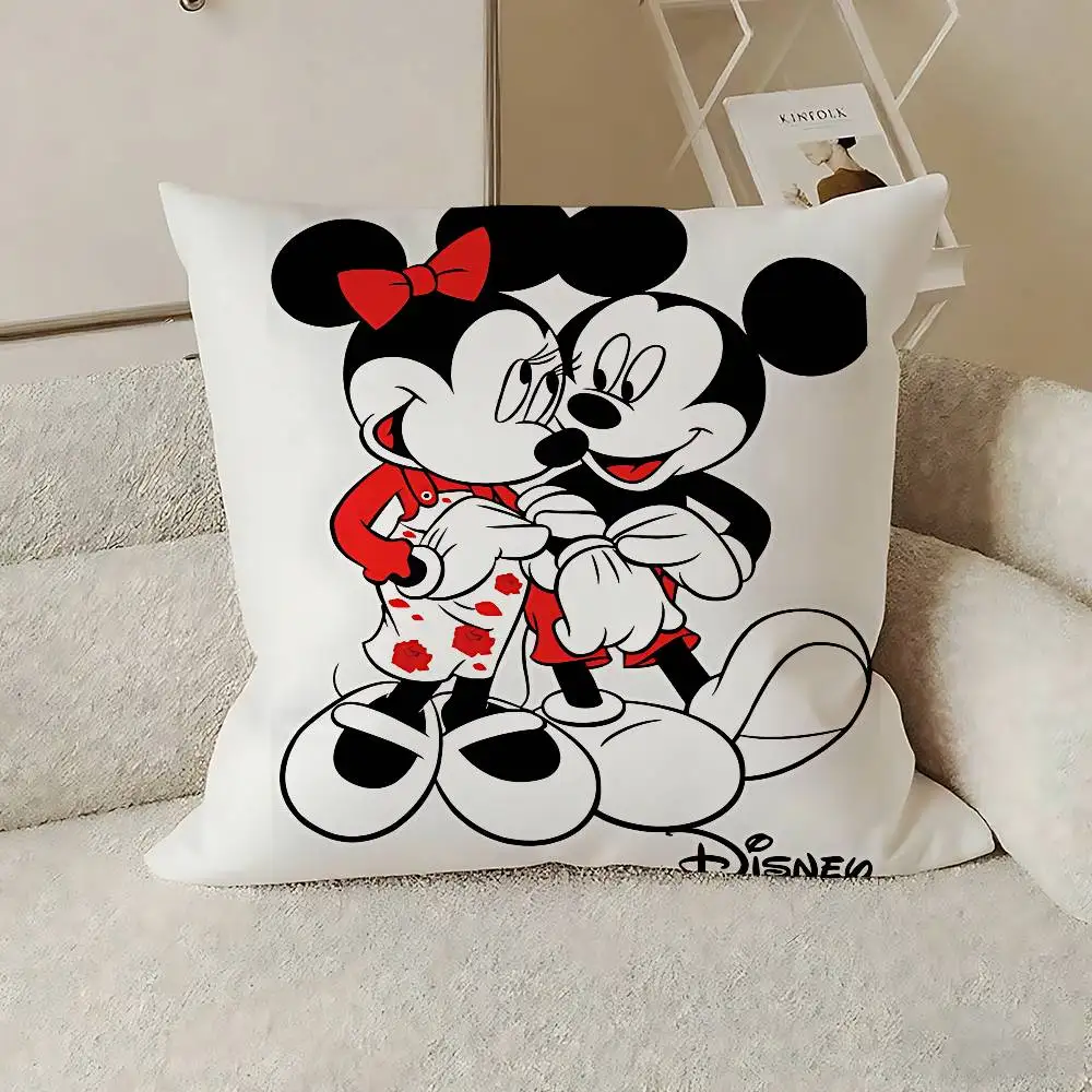 Mickey Minnie Mouse Case Plush Fabric Soft Pillowcase Double Sided Print Cushion Cover Household Gifts view 3