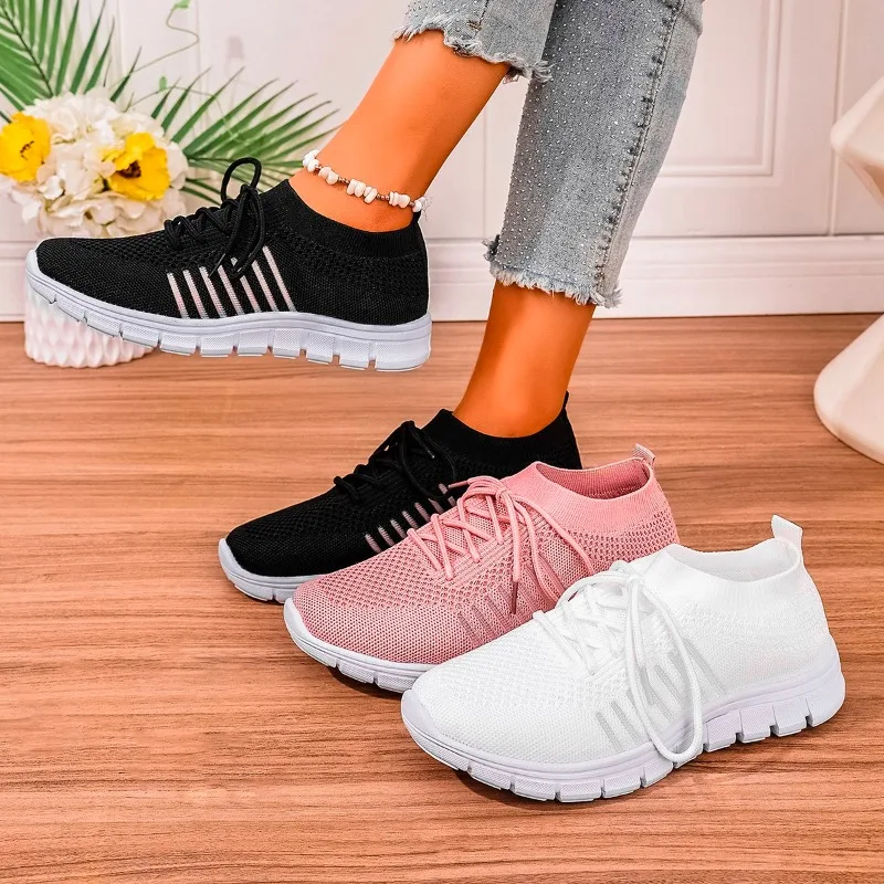 

Осень 2023, женские дышащие туфли на плоской подошве с сеткой, женская повседневная и удобная прогулочная спортивная обувь, женская вулканизированная обувь