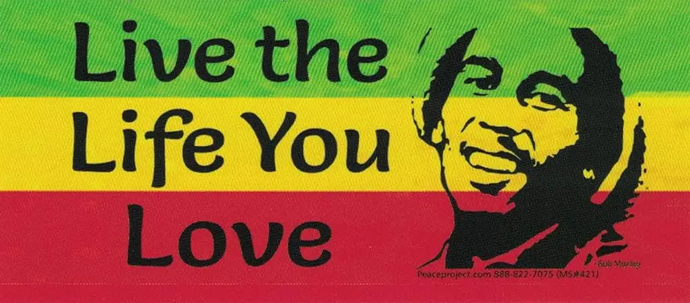 Маленький магнитный стикер для бампера Боб Марли Раста регги «живите жизнь, которую вы любите»