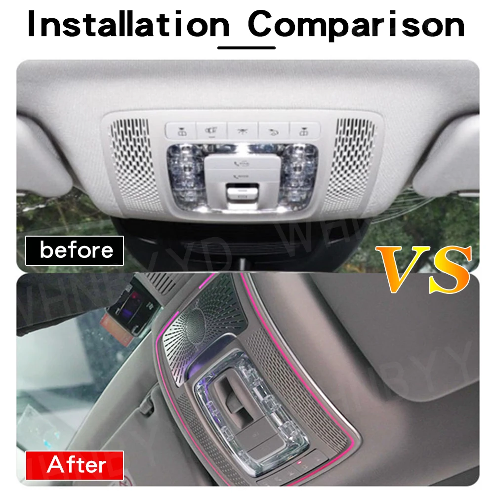 For Mercedes Benz GLE GLS W167 X167 2020-2026 Front Row Reading Ambient Light Ring Premium Sound Interior Car Parts Accessories