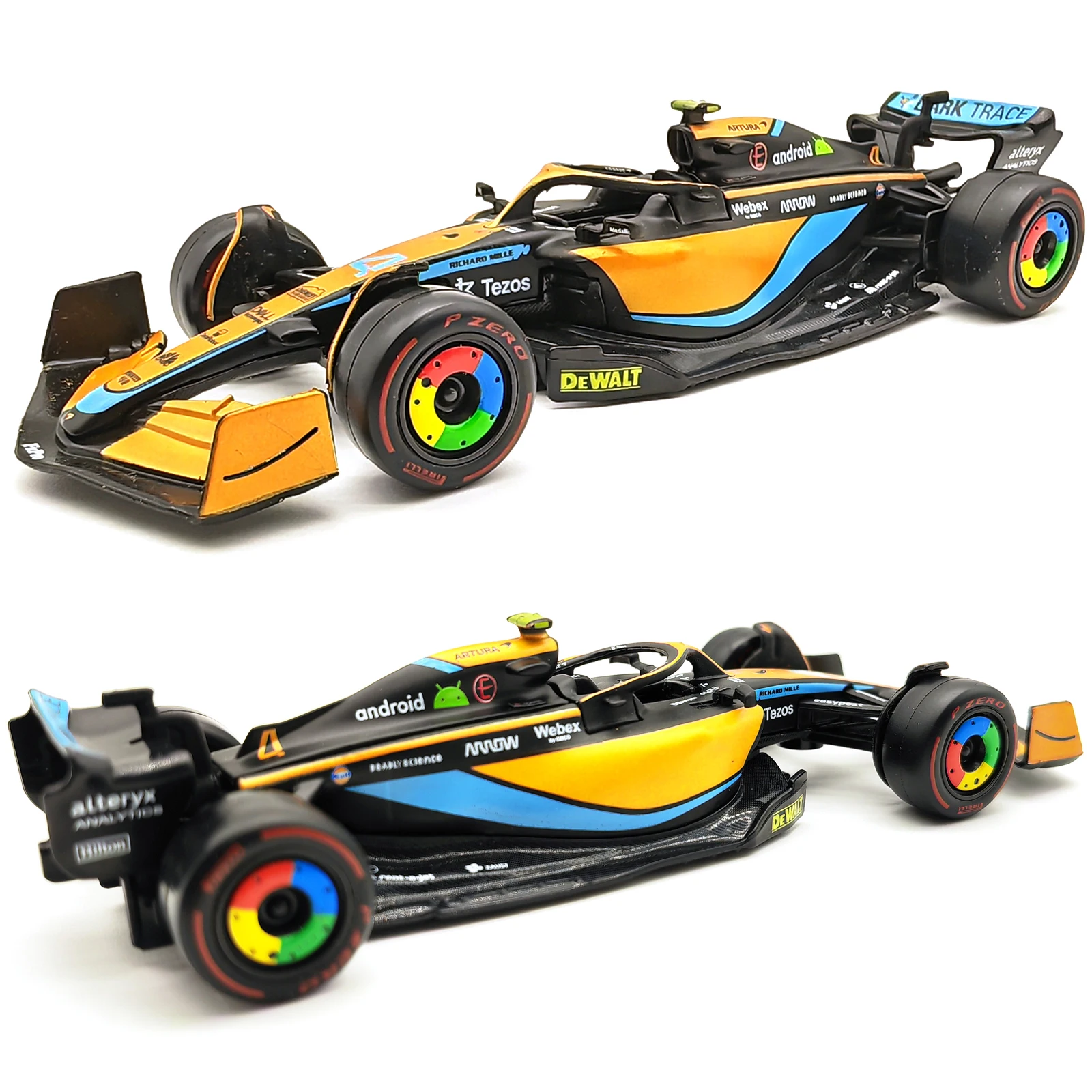 Bburago F1 1:43 2022 McLaren MCL36 #3 Daniel Ricciardo #4 Lando Norris Formula Racing Static Alloy Diecast Cars Model Toys