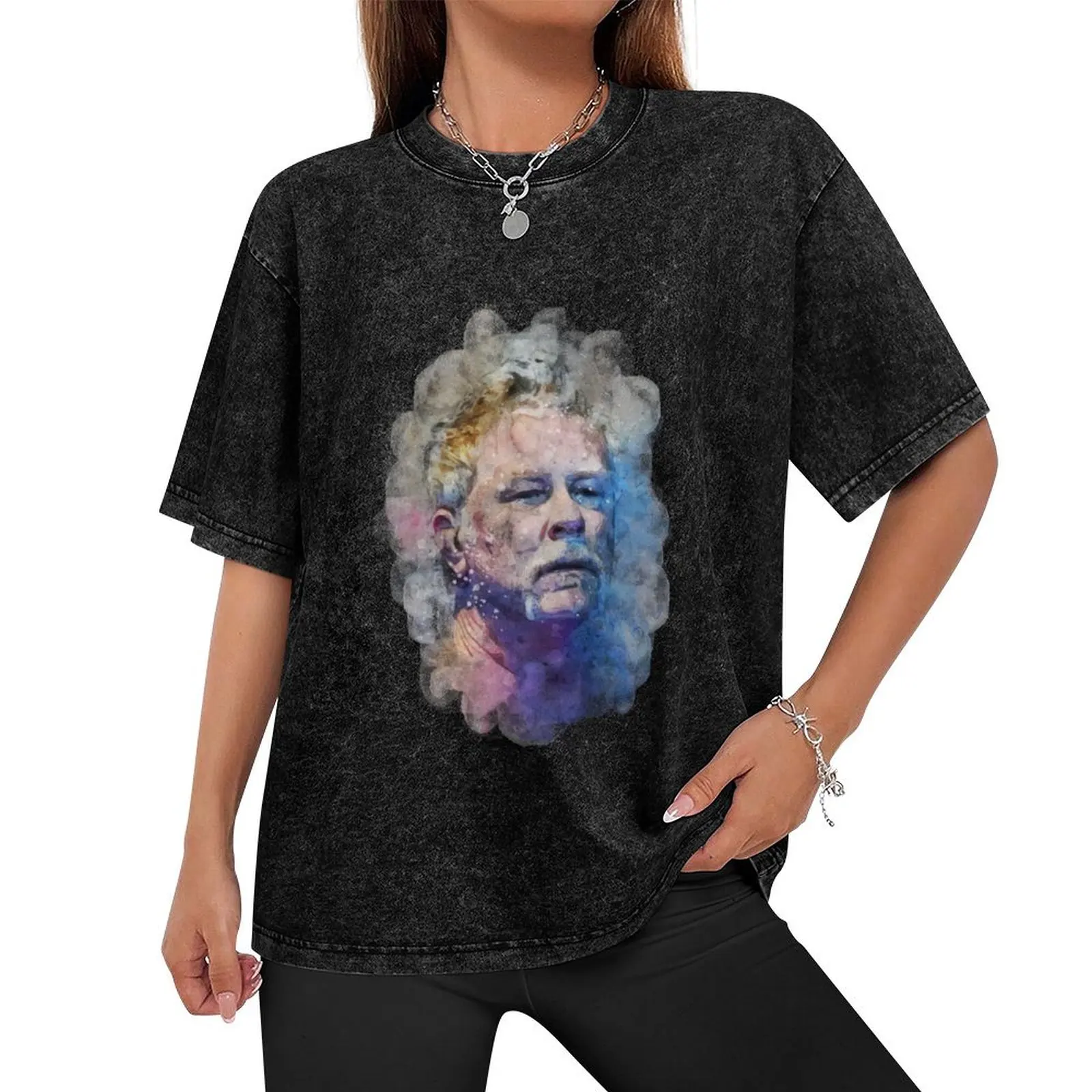 James Hetfield Watercolor T-Shirt summer top oversize t-shirts man funny t shirts men