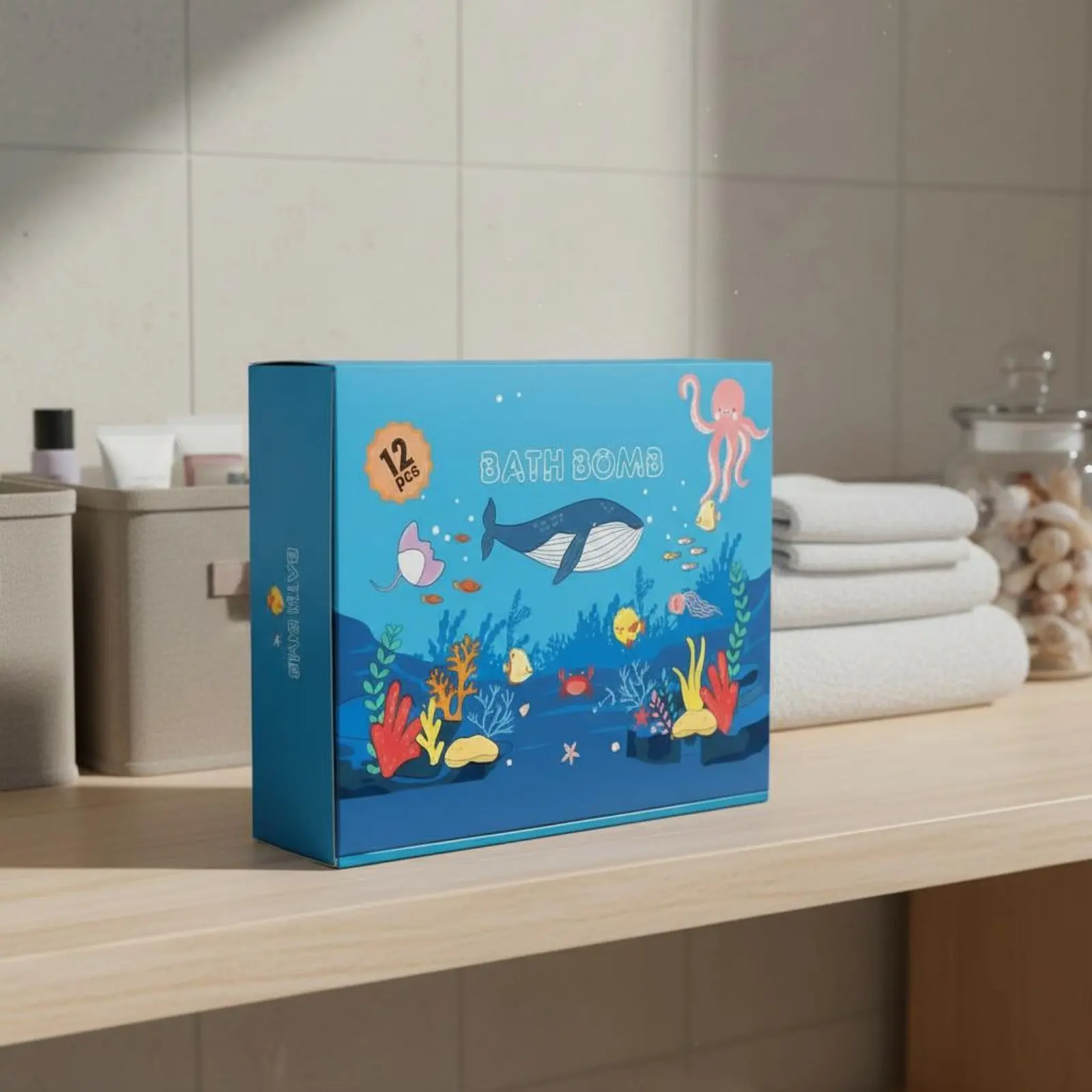 12 Pieces Bath Soak Ball Ocean Theme Sea Creature Bath Fizz Ball Gift Set Fizzy for Children, Bathroom - view 5