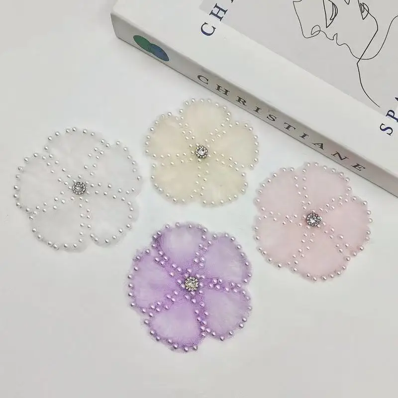 

Цветочные вышитые бисером нашивки для домашнего текстиля, одежда, детские платья