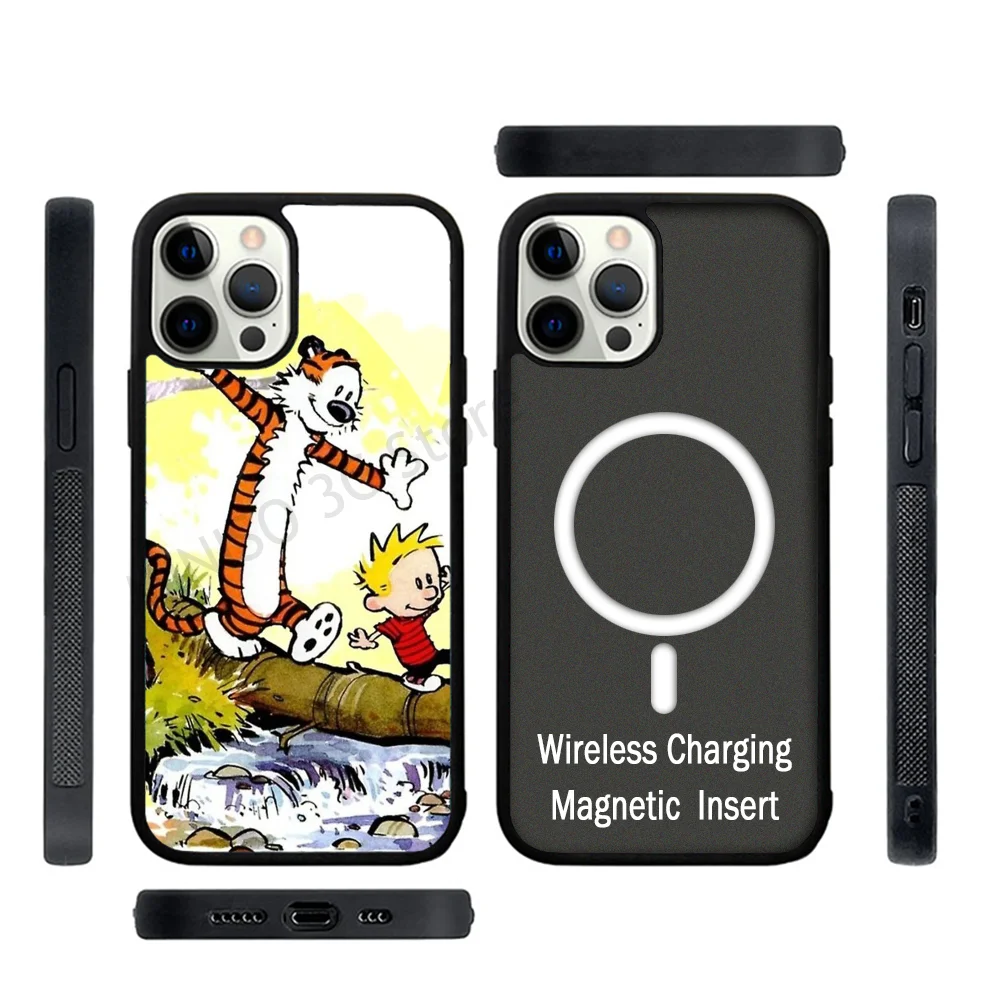 Anime Tiger Kids Phone Case Strong Magnetic For IPhone 15 14 13 Pro Max 11 12 Mini For Magsafe