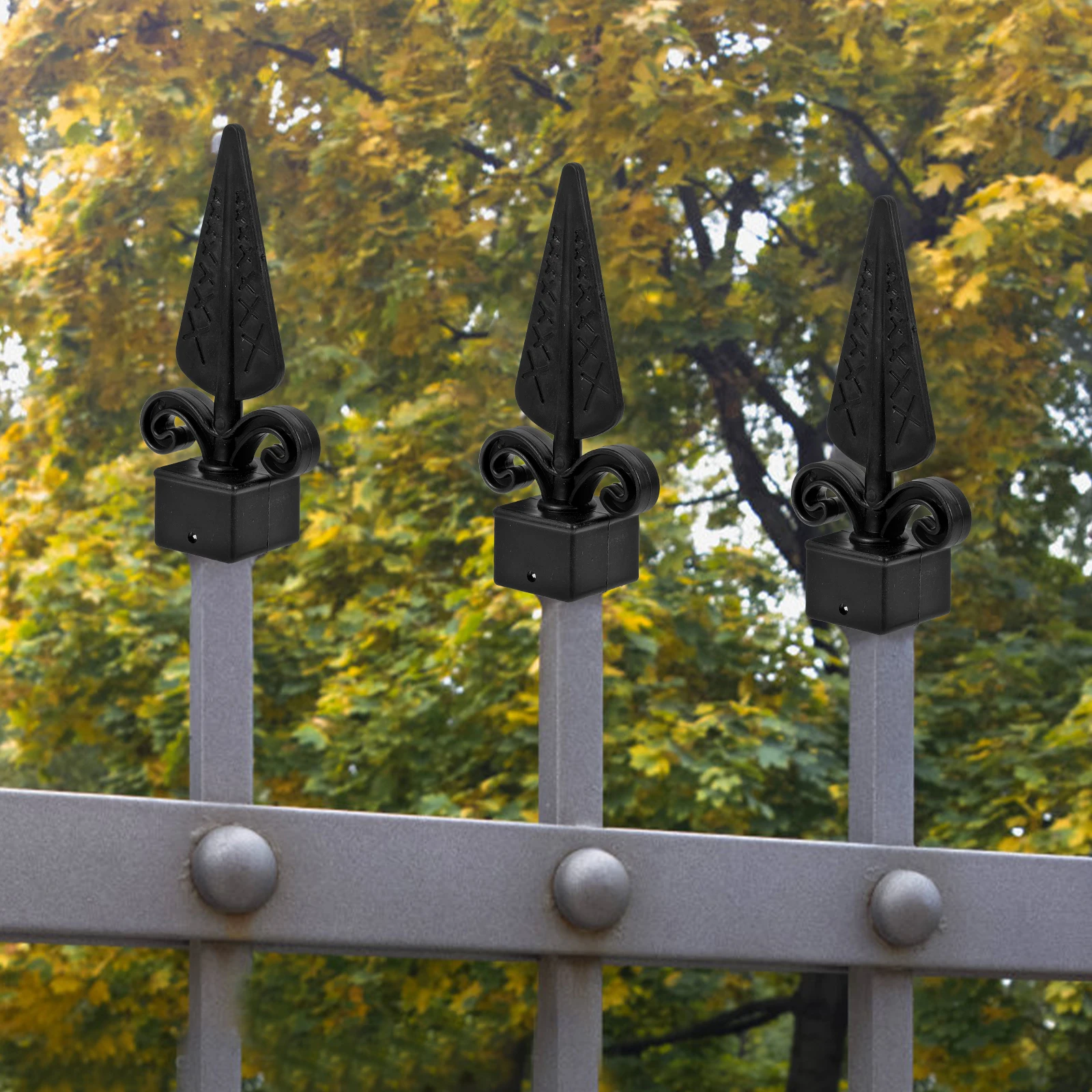 

10pcs Plastic Post Caps Gun Tip Guardrail Accessories Decorative Posts Pickets Fence Deck Sturdy Classic Color Fence Parts