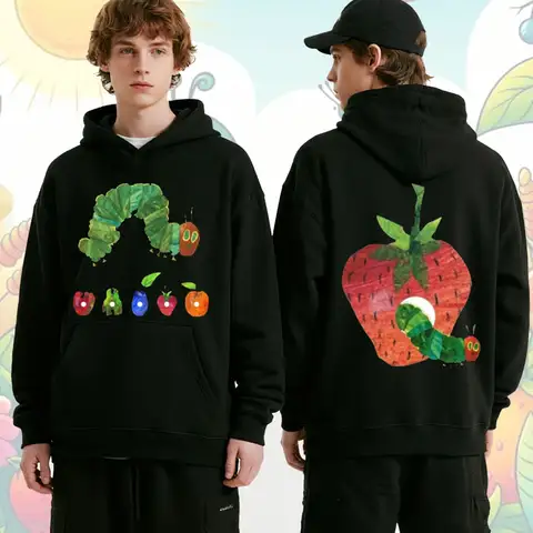 Hungrig larv tryckt huvtröja Den väldigt hungriga larven Estetiska kläder höst och vinter Håll varm tröja 6 best sales larvmän - №5