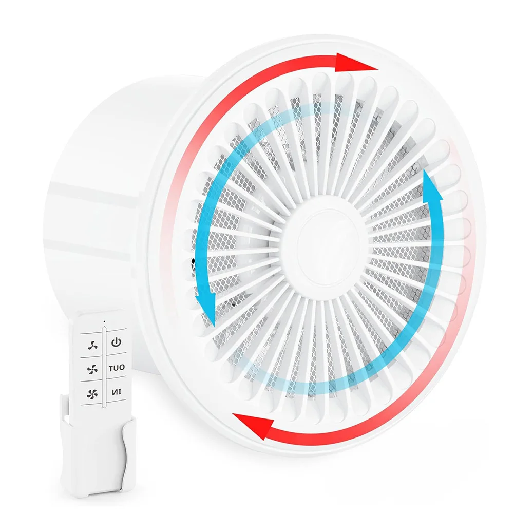 

4 Inch 2 Way Reversible Exhaust Fan with Remote Control for Home Ventilation Quiet Performance and Memory Function