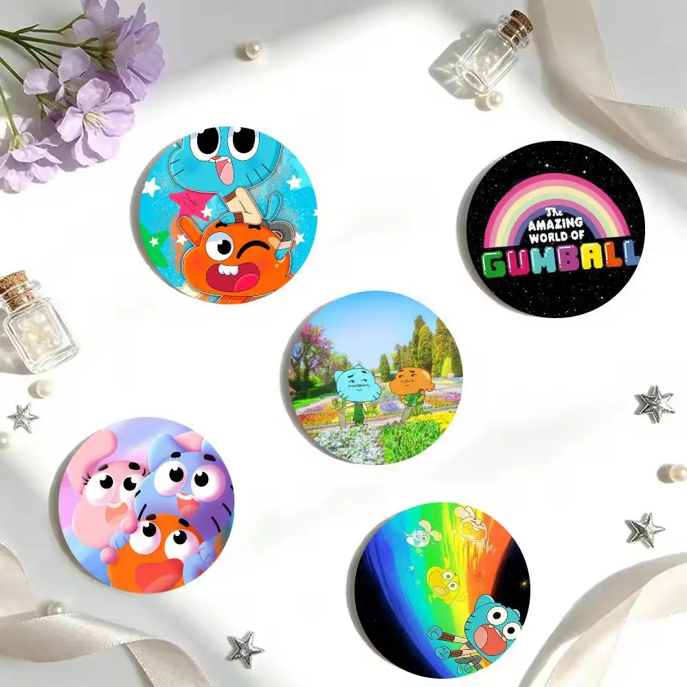 Cartoon The Amazing W-World of G-Gumball Badges 25 32 44 58 75 mm Round Cosplay Pin Bag Decor Fans Collect Friends Gifts Souv