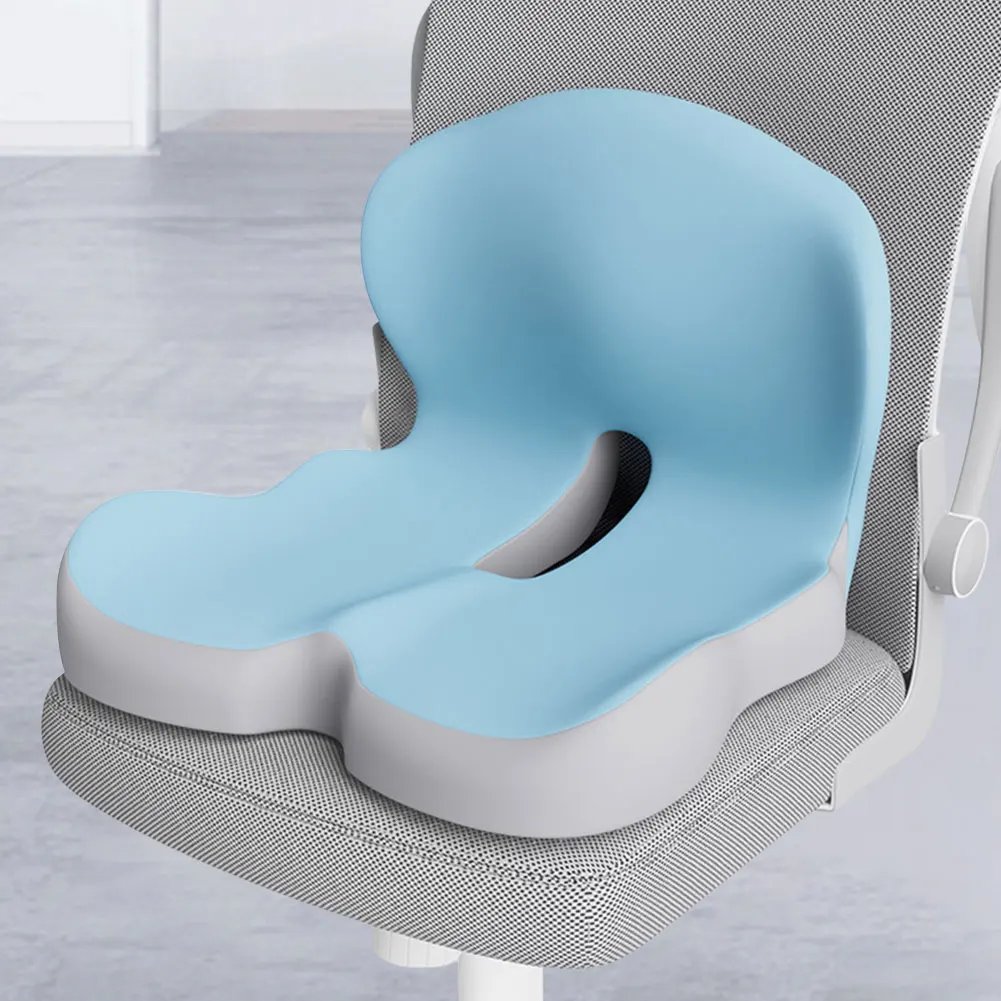 Memory Foam L-Shaped Integrated Seat Cushion with Back Support Office Chair Cushion for Office Workers Car Drivers for Women Man
