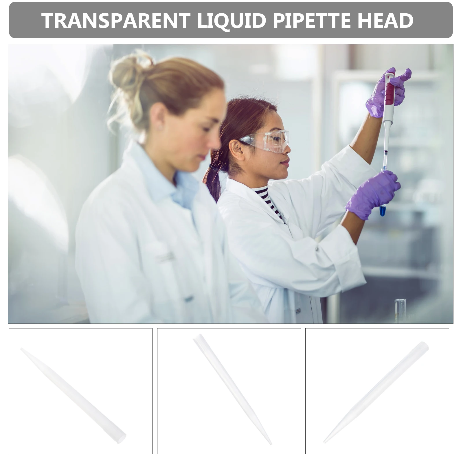 

300 Pcs Pipette Tips Laboratory Tipslab Miniature Disposable Plastic Liquid Pipettor