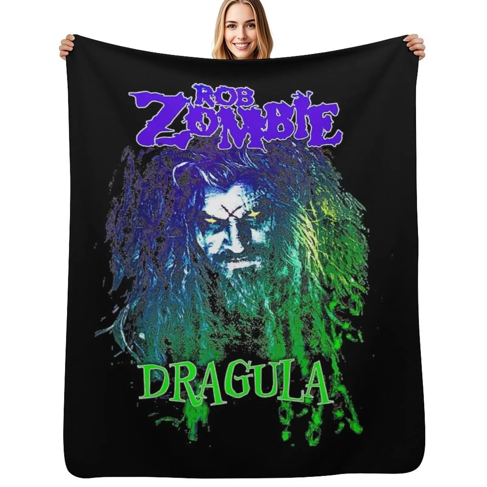 Плед Rob Zombie - Dragula, плюшевый плед для дивана или кресла