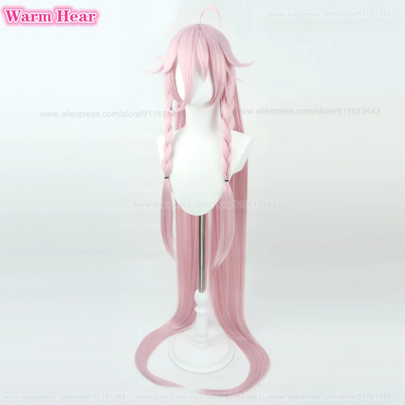 Peluca de Cosplay de alta calidad para mujer, peluca rosa de cantante Virtual VOCALOID3, pelo resistente al calor, fiesta de Halloween, Biblioteca IA, 150cm de largo