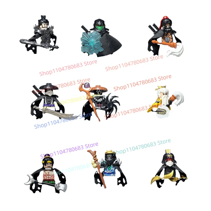 

New MOC Building Block Minifigures, Ancient Martial Arts Masters with Swords and Blades, Display Ornaments & Holiday Gifts