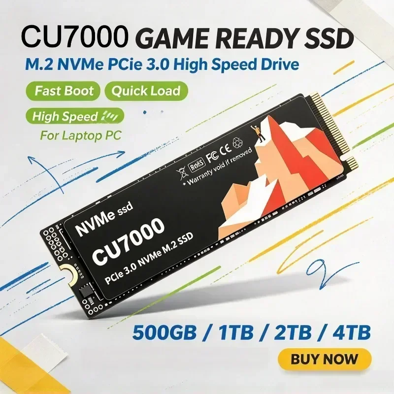 CU7000 SSD M.2 NVMe Internal Solid State Drive PCIe 3.0 Gaming Drive Works High Speed for Laptop PC Hard Disk Fast