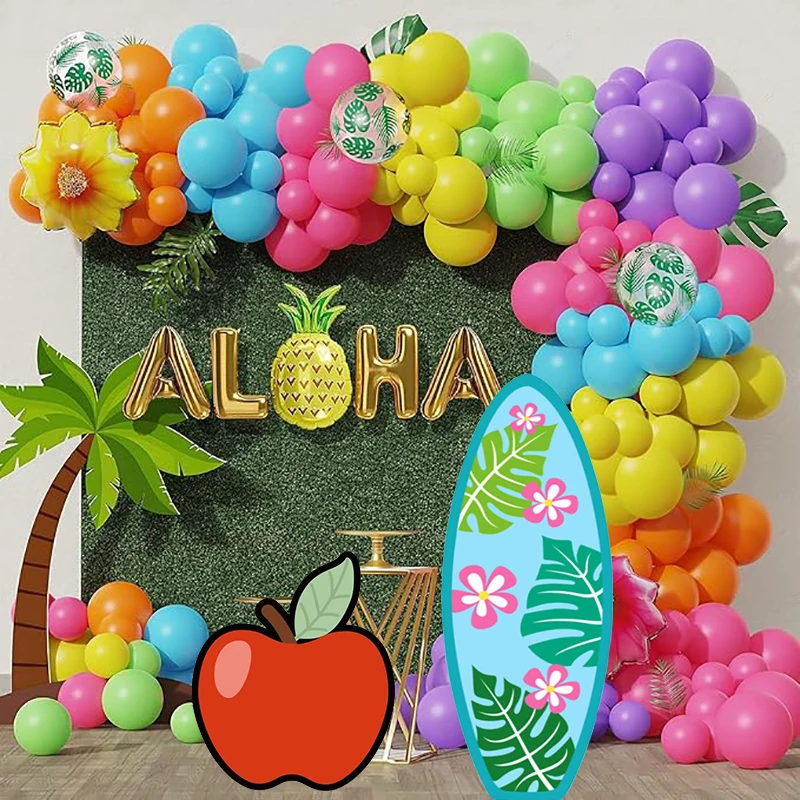 Summer Tropical Party Foam Board Coconut Tree Surfingboard KT Baord Party DIY Decor for Baby Shower Girl Birthday Backdrop Decor