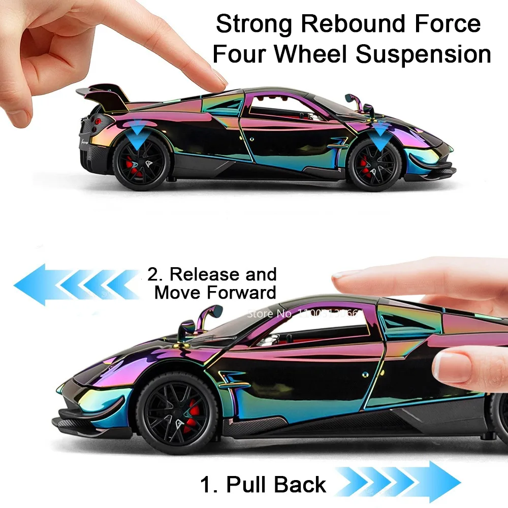 1:24 Pagani Huayra BC Challenger SRT Hellcat modèles voitures jouets portes ouvertes véhicule retirer voiture Miniature pour enfants Edutainment