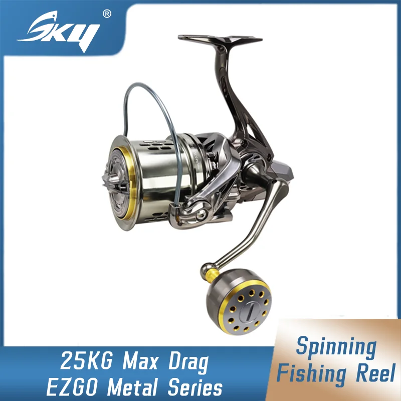 

SKY EZGO Series Spinning Fishing Reel Ultralight Max Drag 25kg Lure Long Casting Metal Spool Sea or Freshwater Fishing Wheel