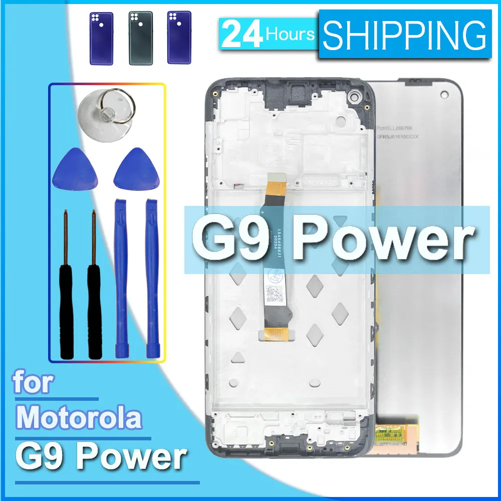 Pantalla LCD de 6.8'' para Motorola Moto G9 Power, Pantalla Táctil Digitalizadora de Repuesto para Teléfono G9 Power XT2091 con Marco