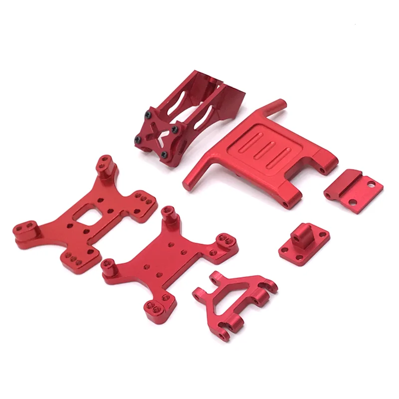 Suporte traseiro de metal atualizado para peças do carro RC, suporte de choque, amortecedor dianteiro para WLtoys 144010, 144010, 124016, 124017,