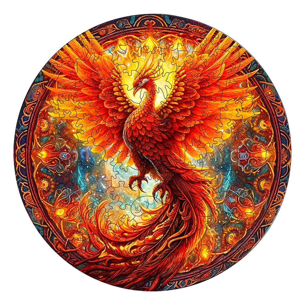 Phoenix Wooden Puzzle DIY Crafts Animal Wooden Puzzles For Kids 3D Jigsaw Puzzle Game For Family Interaction Hell Difficulty Toy