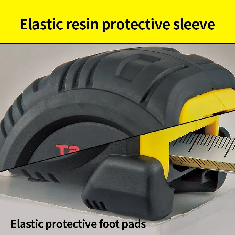 تاجيما 1 قطعة متري الصلب الشريط الصلب المطاط المغلفة عدم الانزلاق الصلب شريط القياس قابل للقفل على الوجهين قطرة مقاومة 1001 سلسلة #5