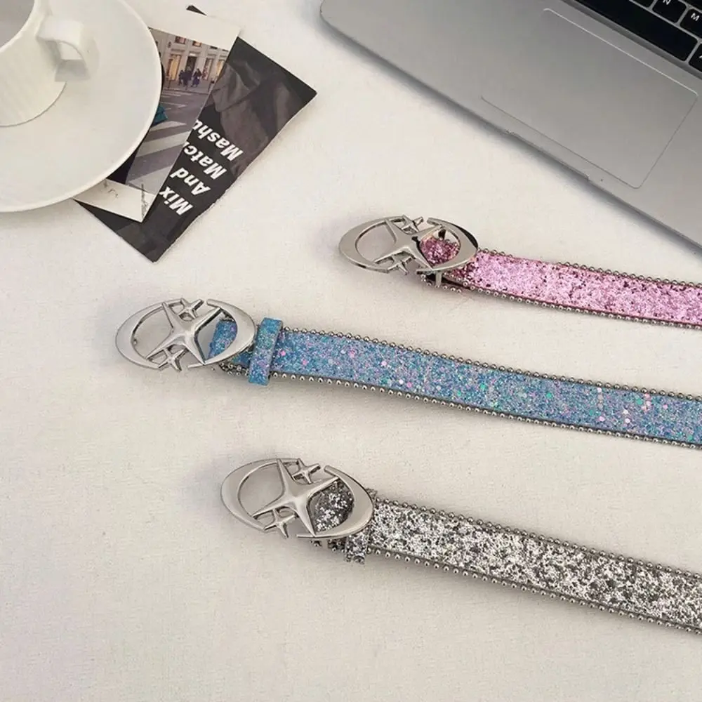 Verstelbare Pailletten Riem Mode Hot Girl Style Y 2K Vrouwen Riem Millennial Jeans Decoratieve Riem