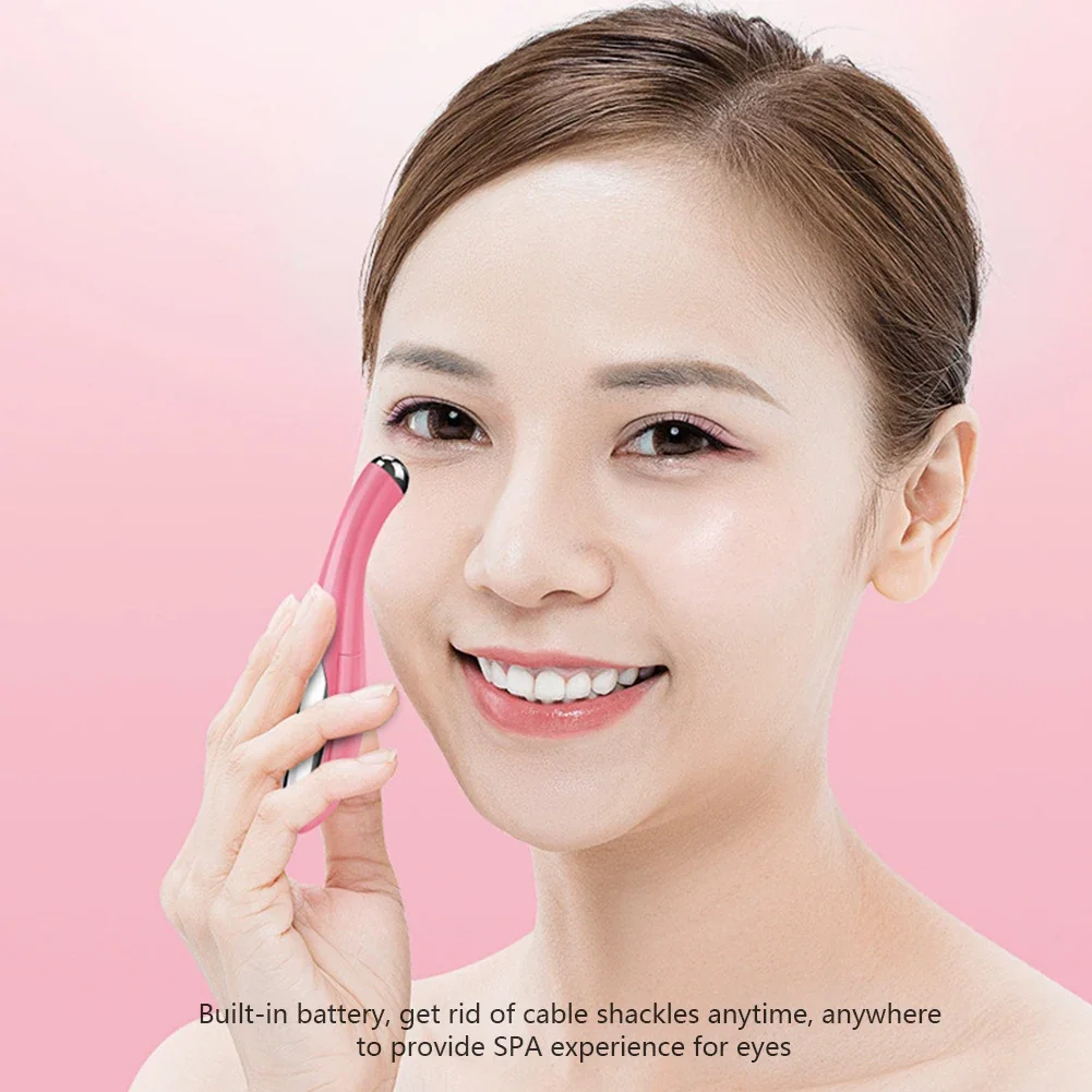 ميني الكهربائية الاهتزاز العين الوجه مدلك مكافحة الشيخوخة التجاعيد دائرة داكنة القلم إزالة تجديد العناية بالجمال القلم المحمول