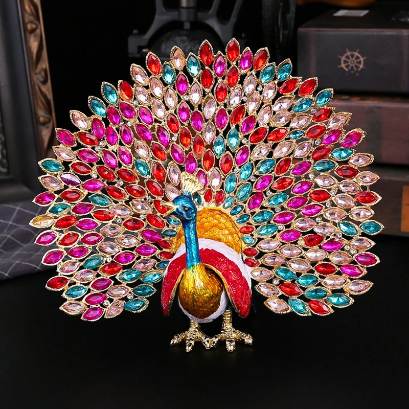 

Colorful Enamel New Vintage Jewelry Box Ornament Gift with Diamond Inlay Craftsmanship for Home Entryway and Desktop Decoration