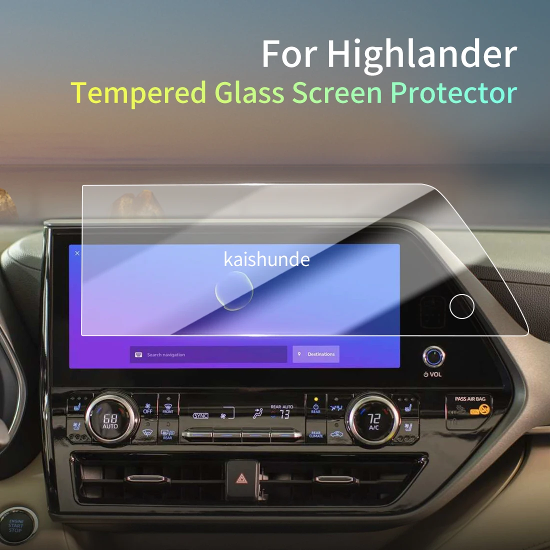 

Car Stickers Meters Protector For24 Toyota Highlander Tempered Glass Protective Film Display Navigation Vehicle