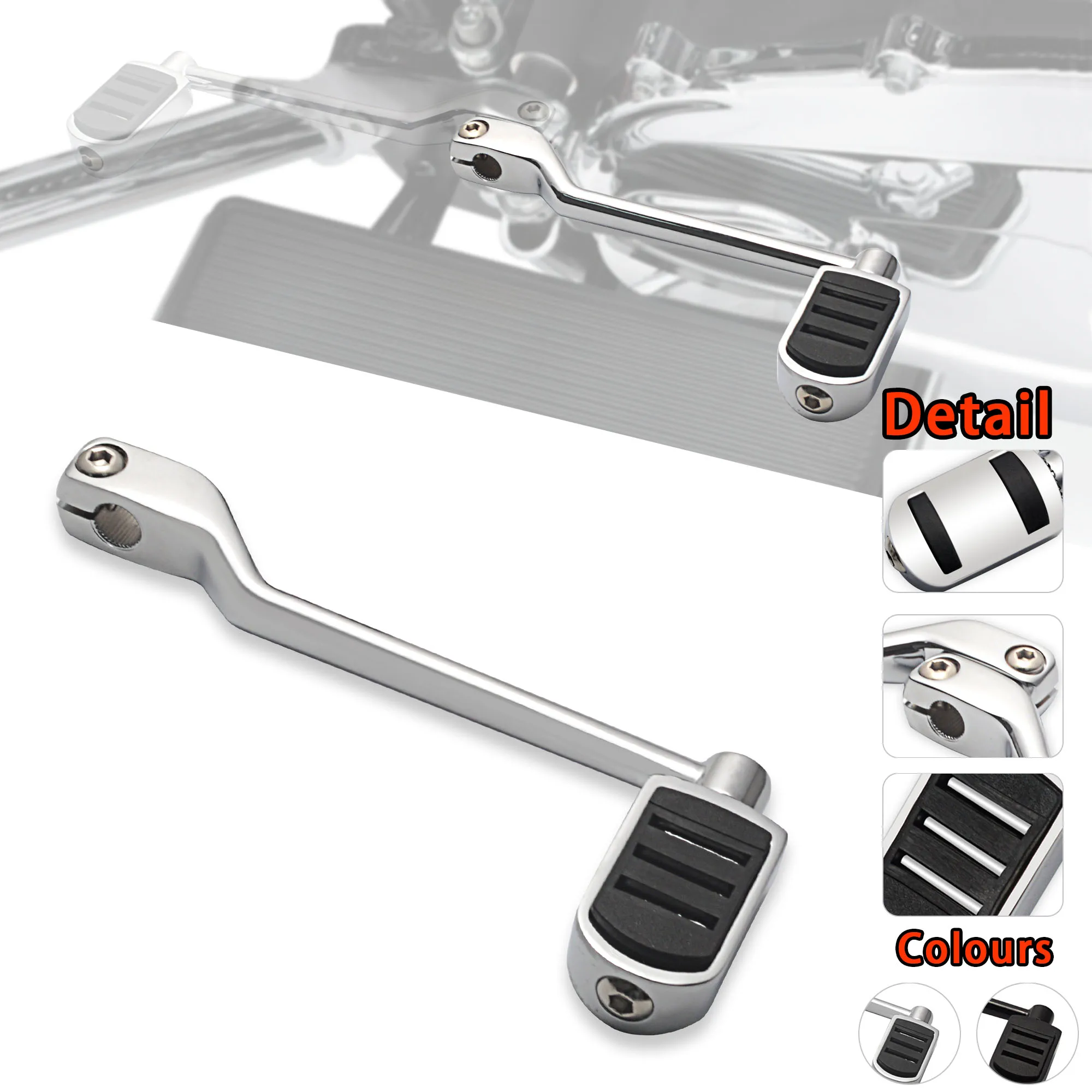 

Rear Shift Lever w/Shifter Peg Chrome for Harley Davidson 1986-2017 FL Softail 1988-2024 Touring Models Heel Shift Lever