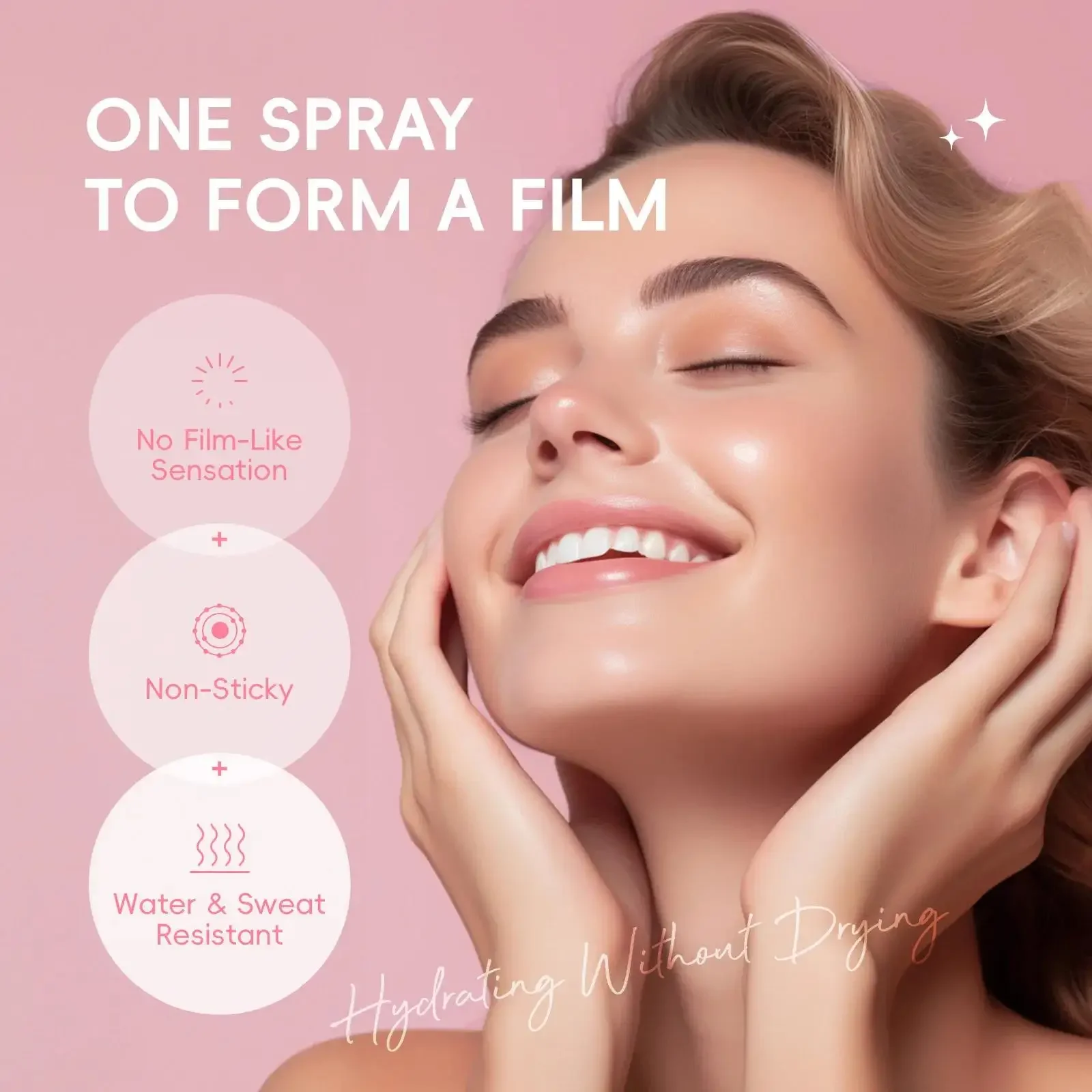 Spray de réglage de maquillage longue durée Sakura, brume pour le visage, contrôle de l'huile, imperméable, hydratant, fixateur rapide, finition rosée Non collante