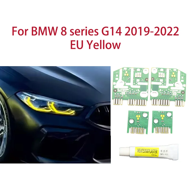

1 pair For BMW 8 series G14 2019-2022 EU version Lemon Yellow Car Hernia DRL Chip Angel Eyes Car headlights Ballast chip