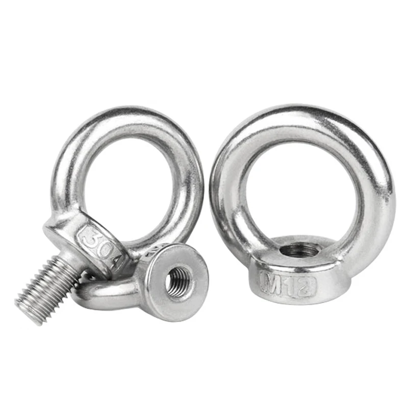 1/ 2/ 5pcs Lifting Eye Nuts/ Screw Ring Eyebolt Ring Hooking Nut Screws M3 M4 M5 M6 M8 M10 M12 304 Stainless Steel