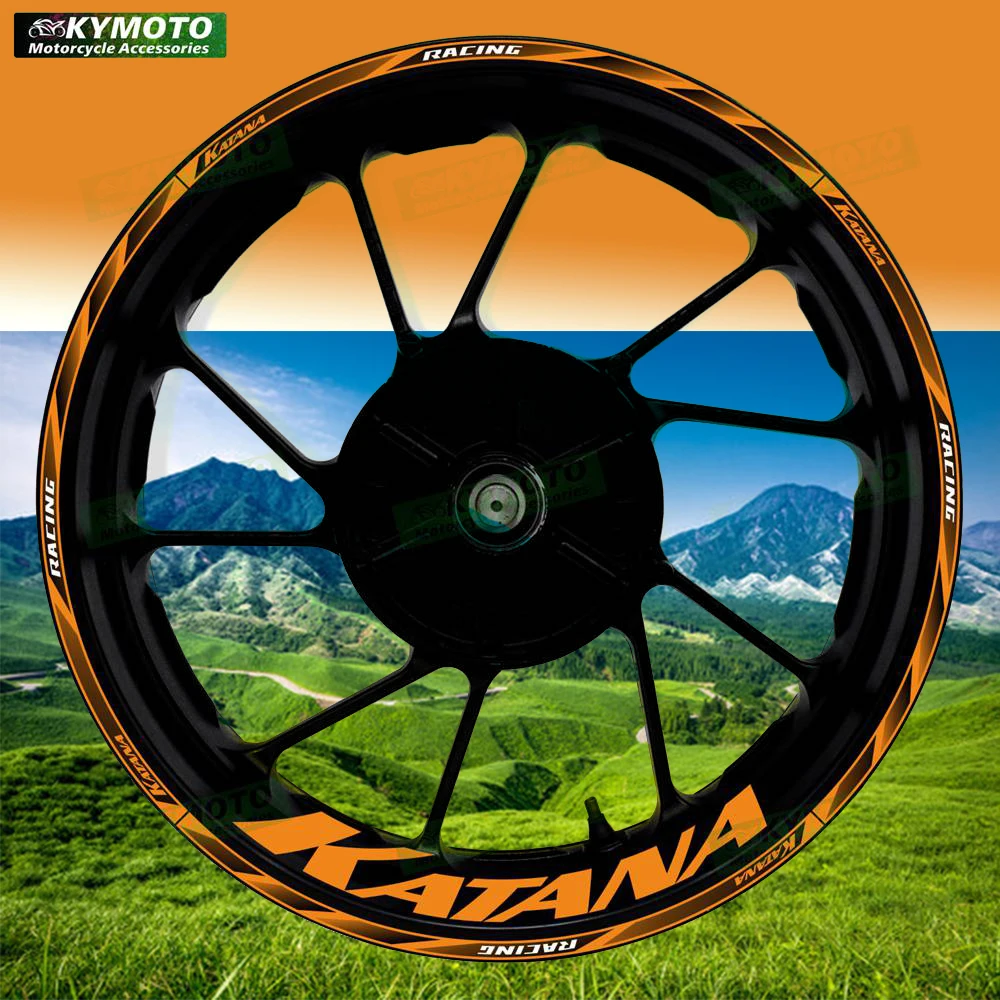 

For KATANA motorcycle accessories 17 inch front and rear wheel decals fairing hub rim reflective stickers decoration