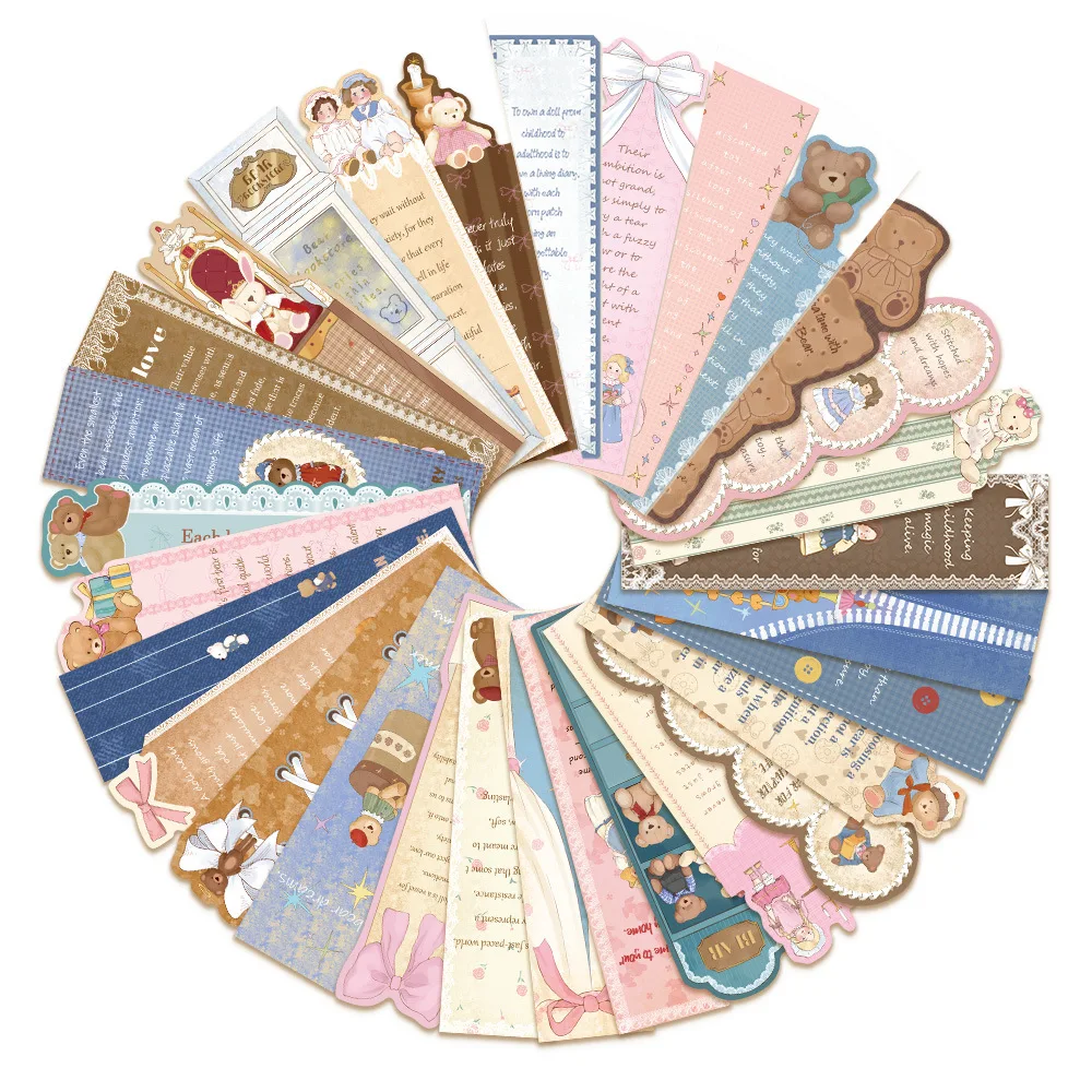 30PCS Retro Doll Alien Card Reading Graduation Student Graffiti Stationery Page Bookmarks  Stationery Supplies