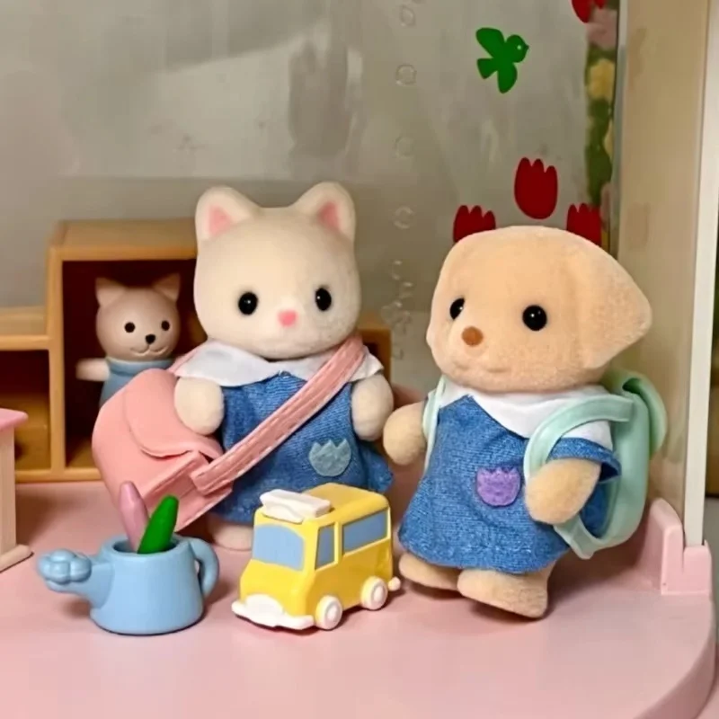 Conjunto de compañeros de guardería de las familias de Sylvanian, compañeros de juego para guardería, decoración de habitación de Chica de Anime, juguete de acompañamiento, regalos para niños