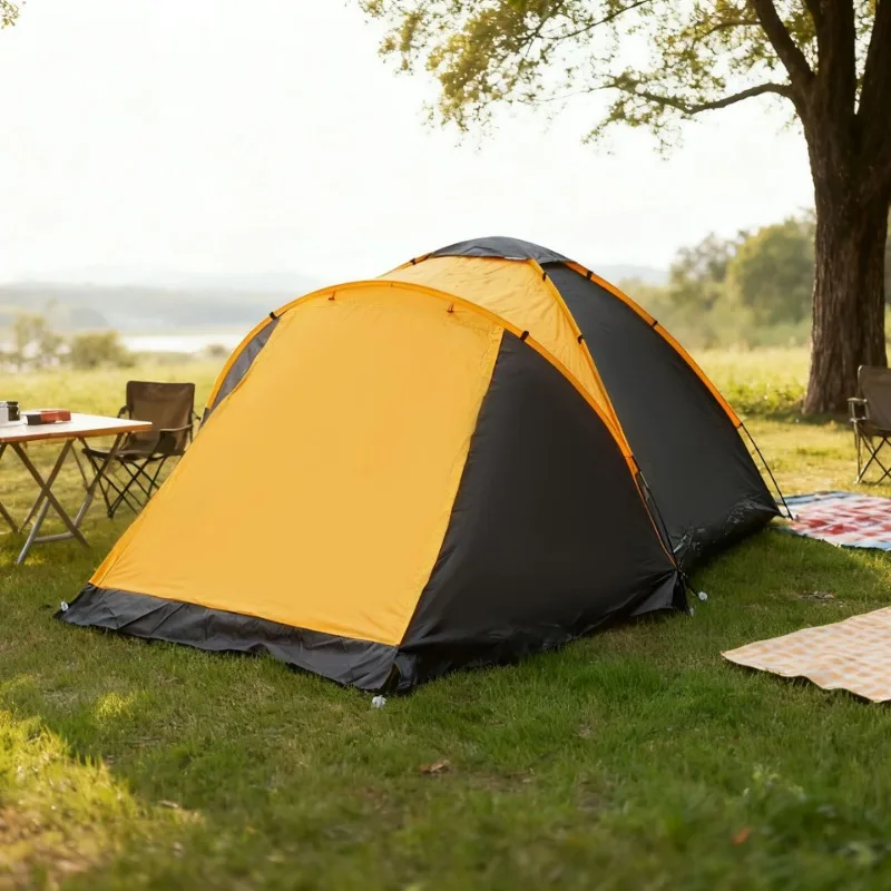 Outdoor camping tent Fiberglass pole extension tent Double-layer rainstorm-proof camping hiking