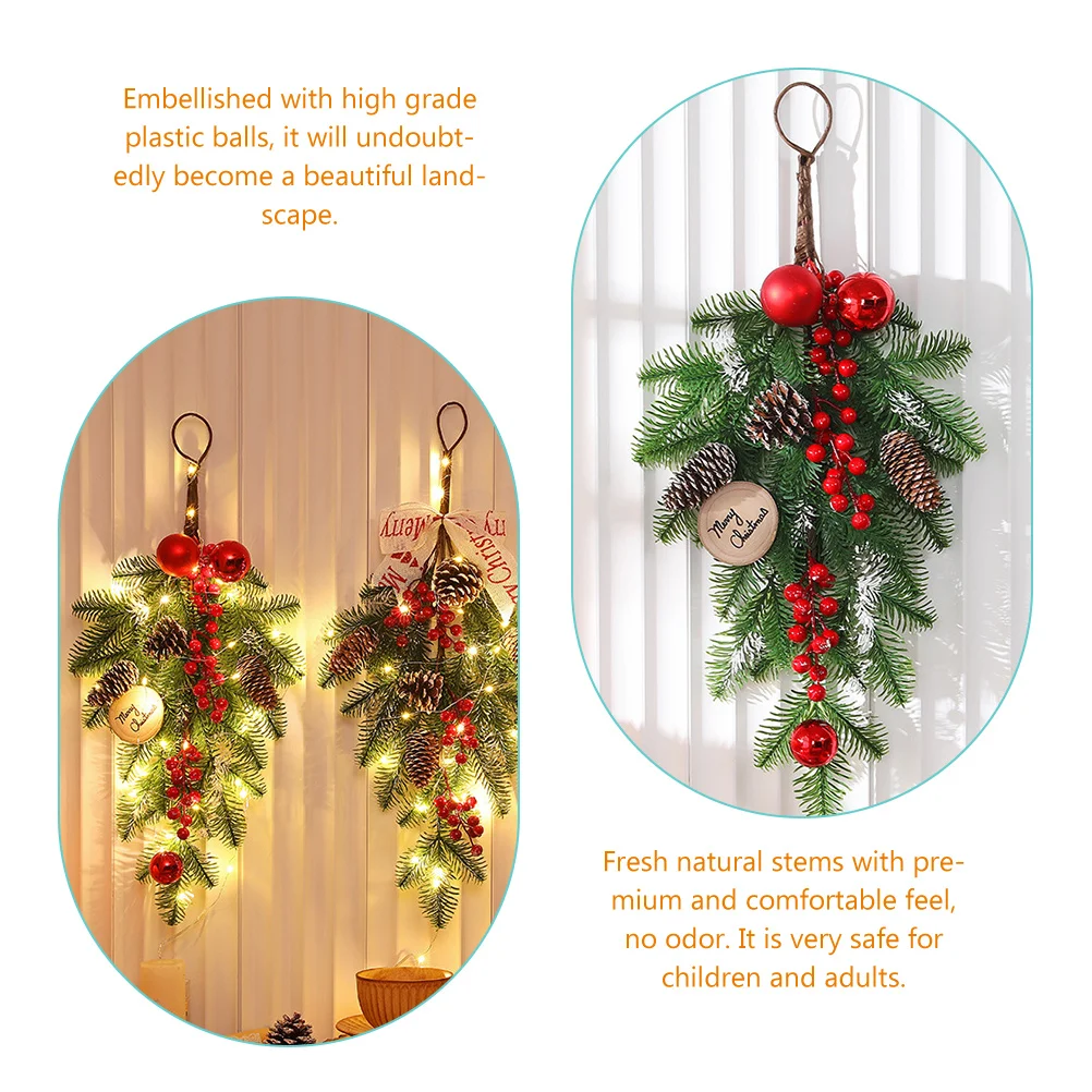 Xmas Upside down Hanging Decor Decorations Door Table Christmas Garland Man Artificial Wreath Fall for Kitchen