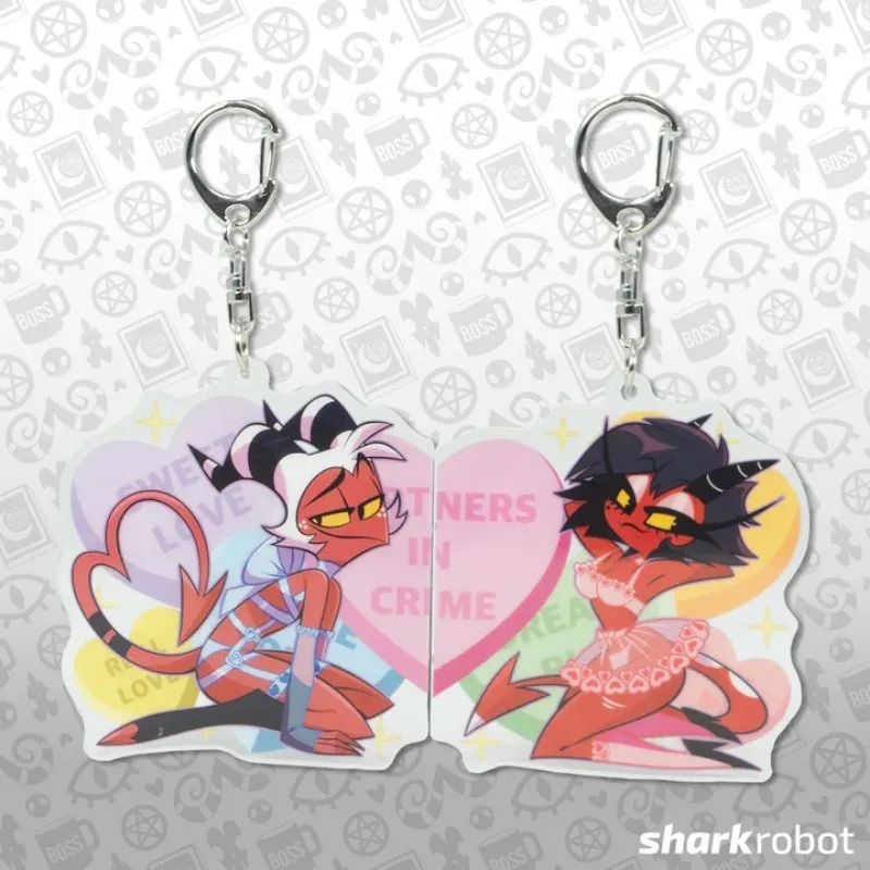 Valentines 2025 Couple KeyChain Stolas Blitz Key Chain for Woman Moxxie Millie Key Ring Verosika Acrylic Keyring Stella Pendant