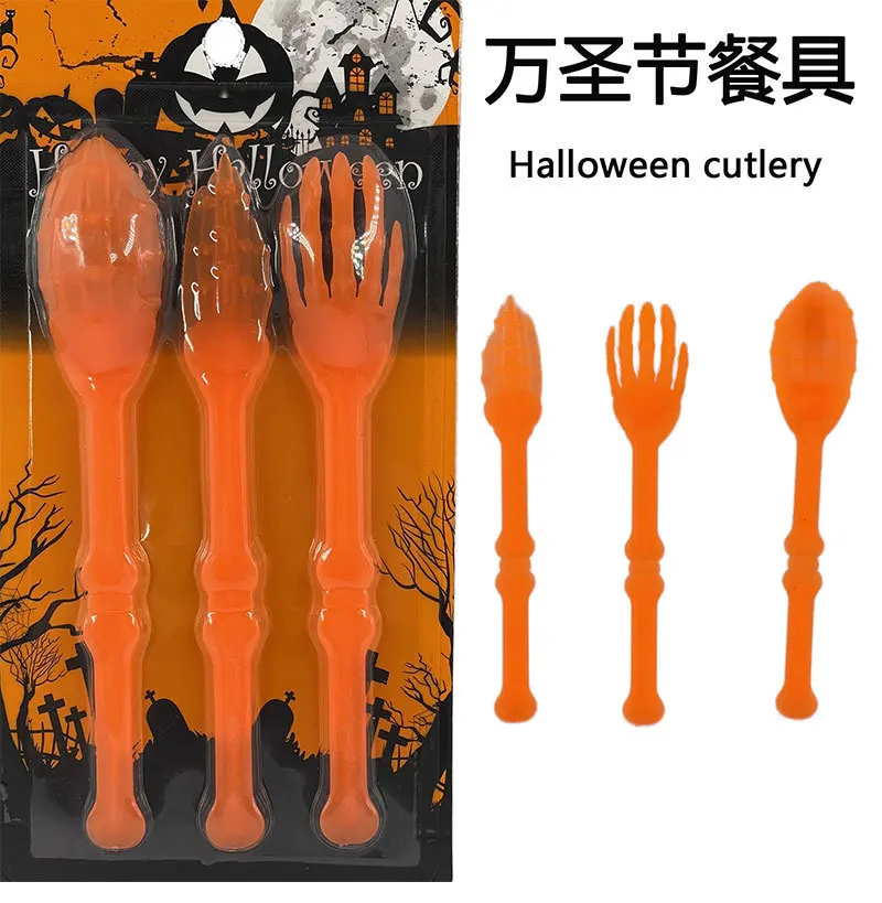 Halloween Decorations Fake Tableware Restaurant Forks and Spoons Props