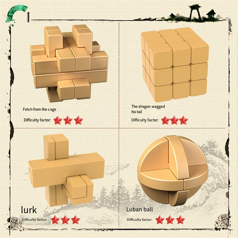 

LCLL-15Styles/Set Educational IQ Brain Teaser Educational For Kids Children Plastic Unlock Adult