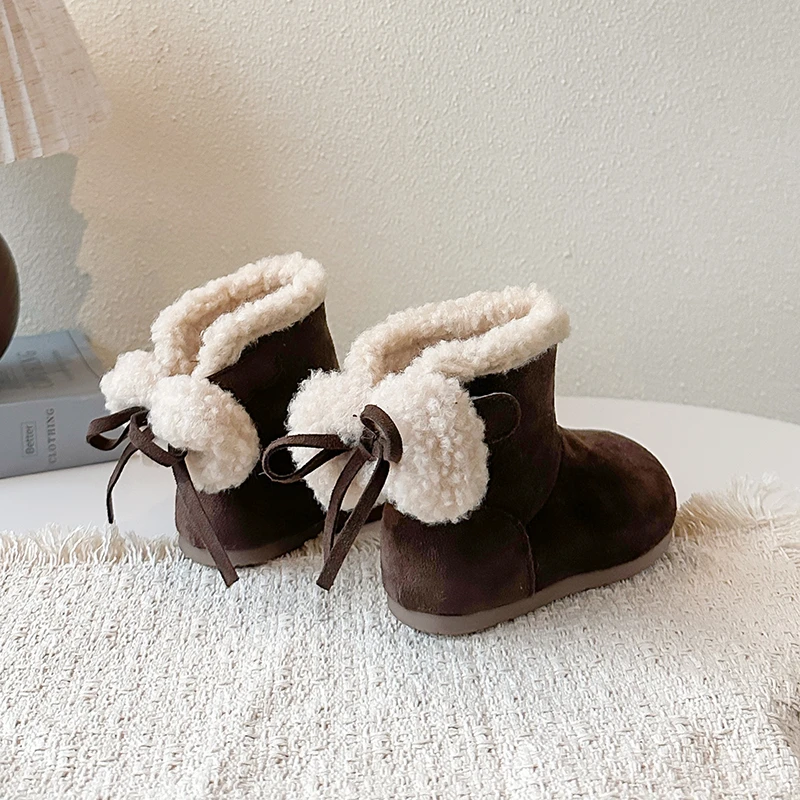 شتاء دافئ الأطفال الثلوج الأحذية الفتيان جديد في الهواء الطلق الأحذية الفتيات زائد فروي رشاقته حذاء من الجلد عدم الانزلاق الاطفال أحذية طالب الأحذية #5